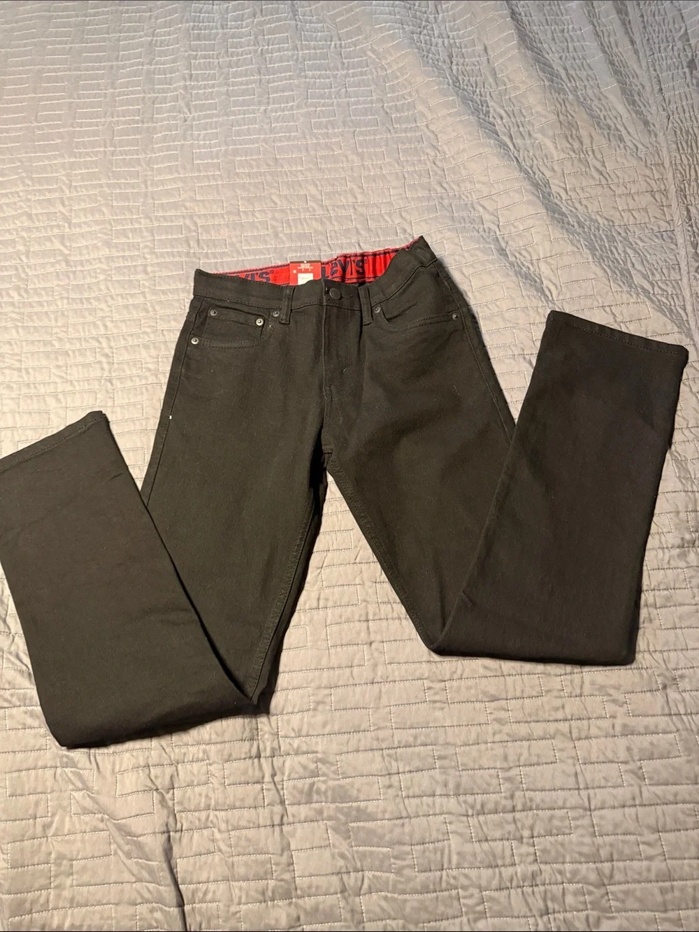 Levi's Black Kids' Jeans with Red Waistband Lining 511 Youth Slim Flex Stretch